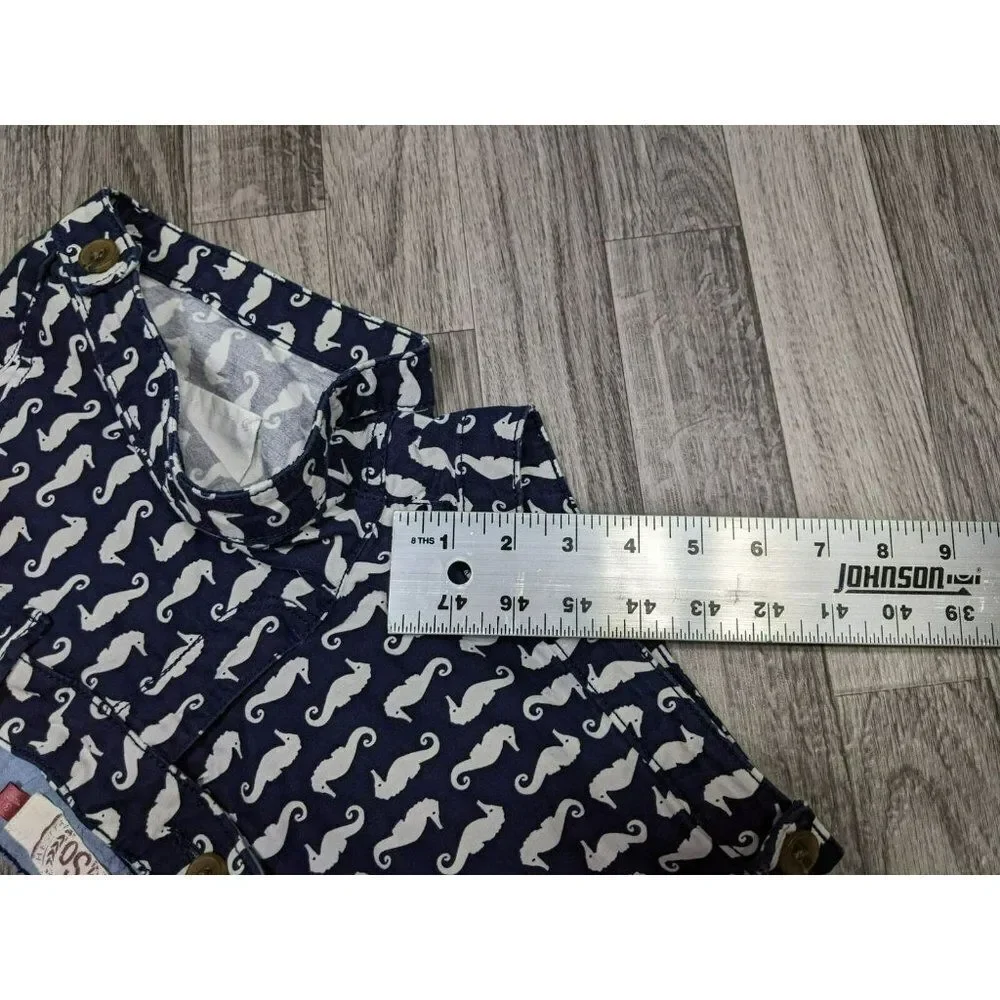 (3/$27) SO Juniors Size 3 Pockets‎ Seahorse Pattern Navy Blue White Short Shorts